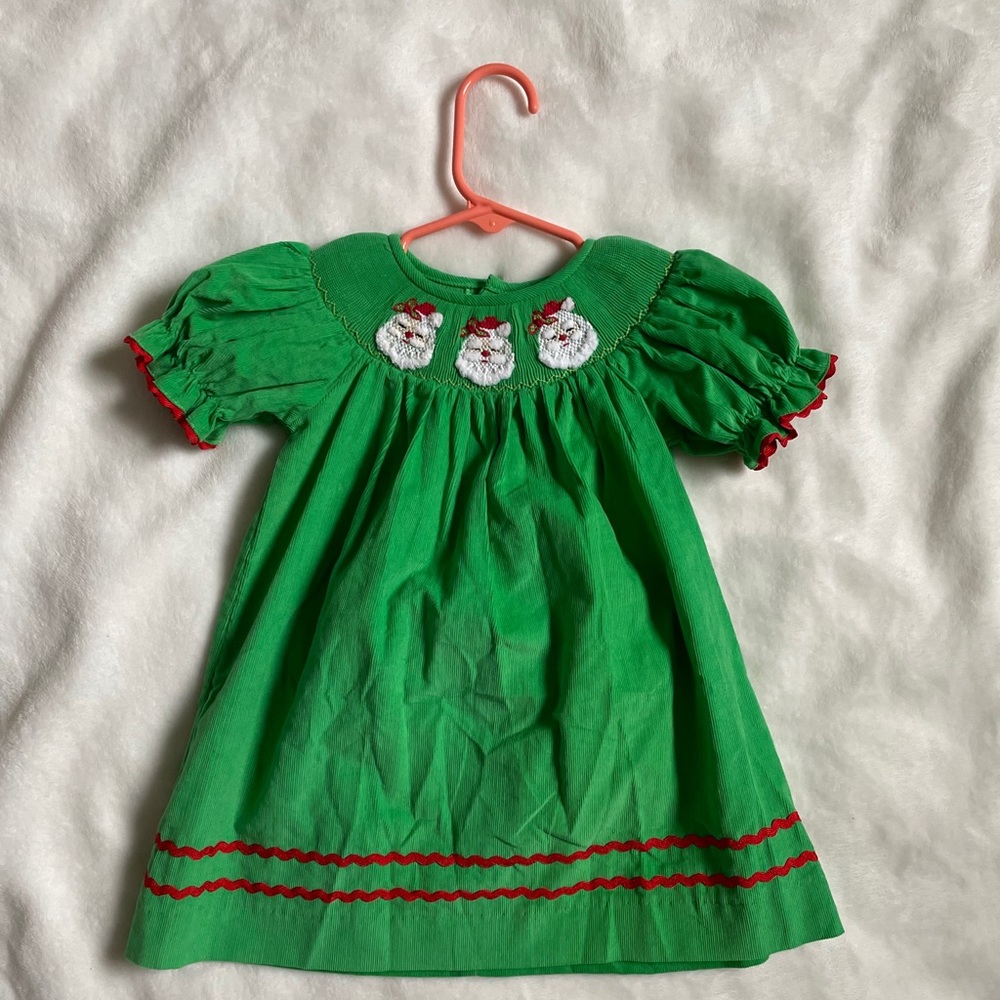 Mom & Me smocked Santa dress